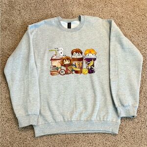 Gray Harry Potter and Coffee Lovers Sweatshirt